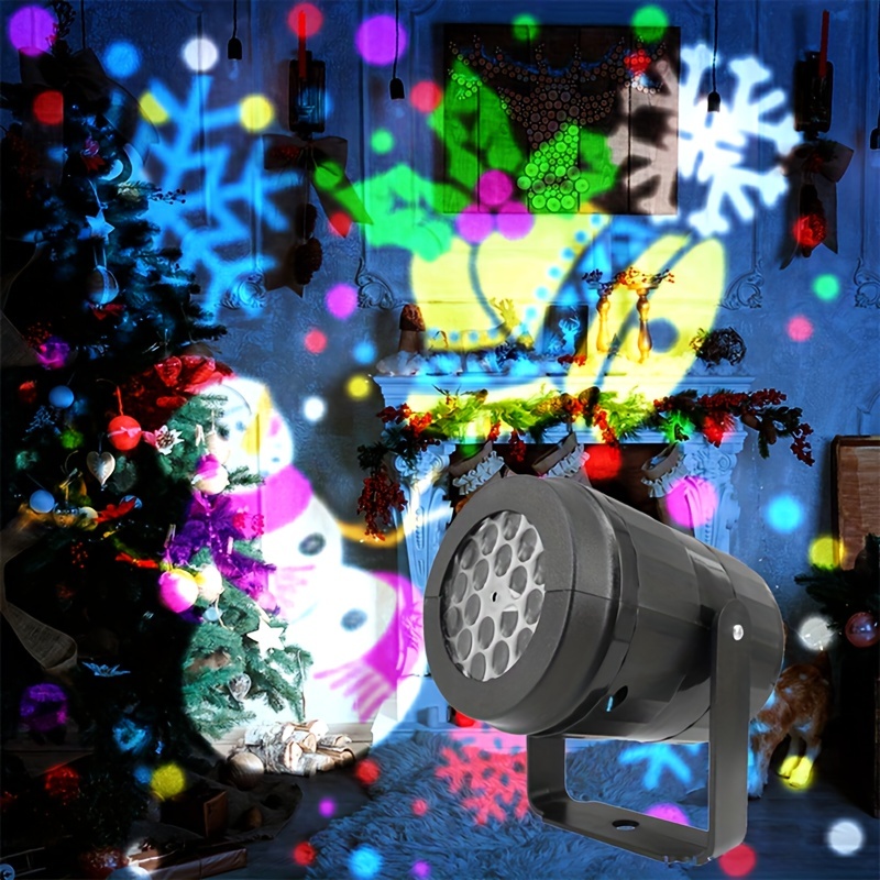 Projecteur Lumières Flocon de neige Fête de Noël Laser Led Scène Lumière  Rotation de Noël Motif Extérieur Vacances Éclairage Jardin Décor
