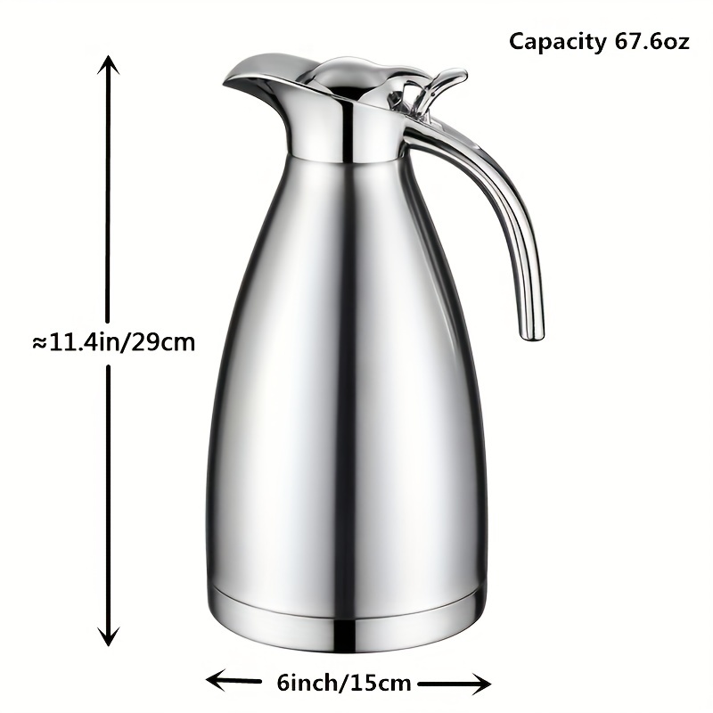 Large Capacity Stainless Steel Thermal Coffee Pot With - Temu