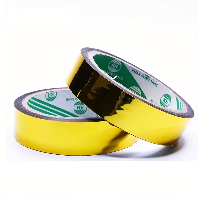  6 rollos de cinta adhesiva Washi dorada de 0.591 in de ancho, cinta  adhesiva metálica adhesiva adhesiva metálica para envolver regalos de  festivales, suministros de fiesta de oficina (fondo blanco) 