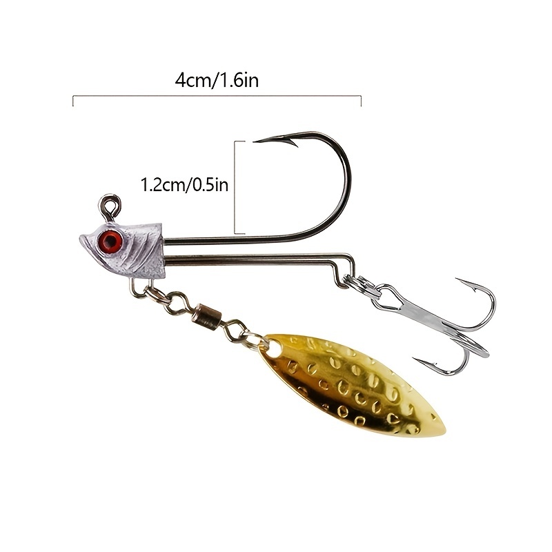 Lead Head Double Hook Sequins Fishing Lure Hook Fishing - Temu