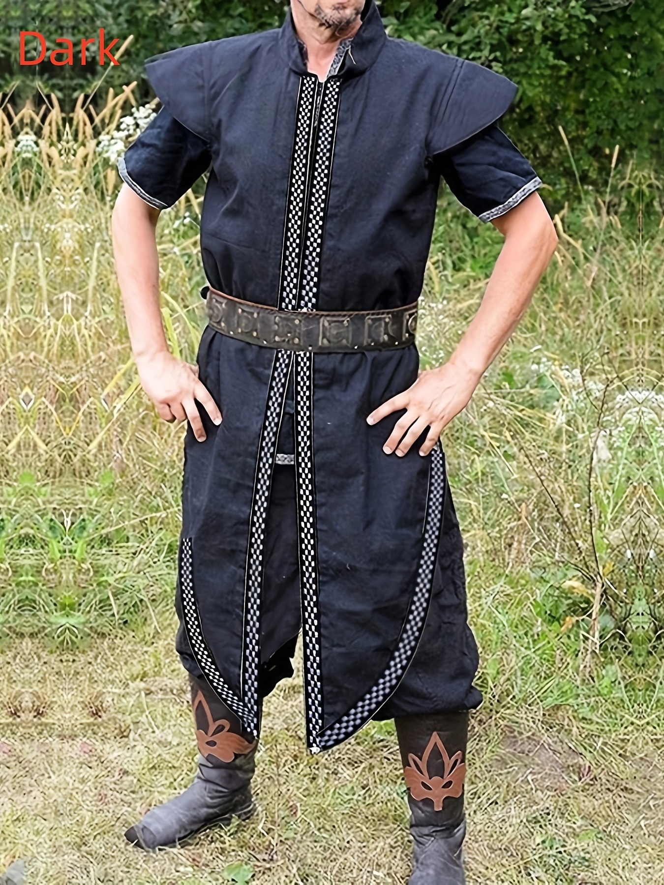 Plus Size Medieval Renaissance Men's Vest & Tops, Knight Warrior Viking Vintage Sleeveless Jackets For Halloween Cosplay Costume - Temu