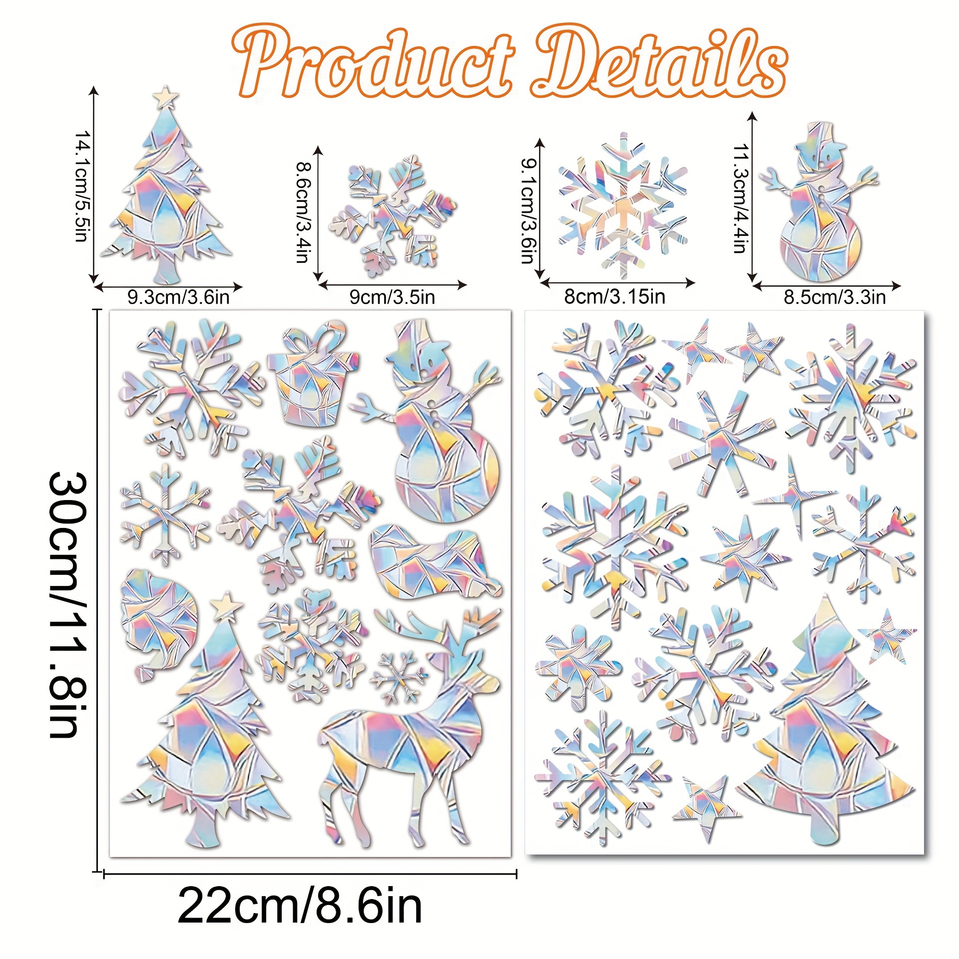 Colors of the Rainbow Snowflake Stickers