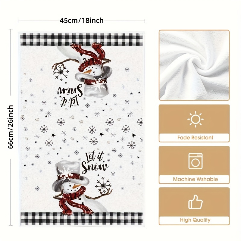 Christmas Snowman Dish Towels Soft Absorbent Kitchen Towel - Temu