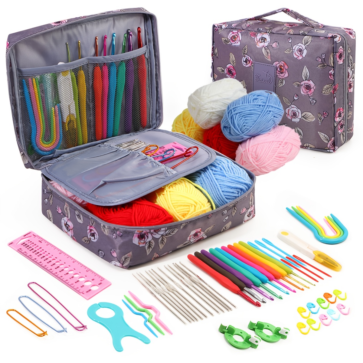 59pcs/set Kit Ganchillo Tejido Bolsa Almacenamiento - Temu Chile