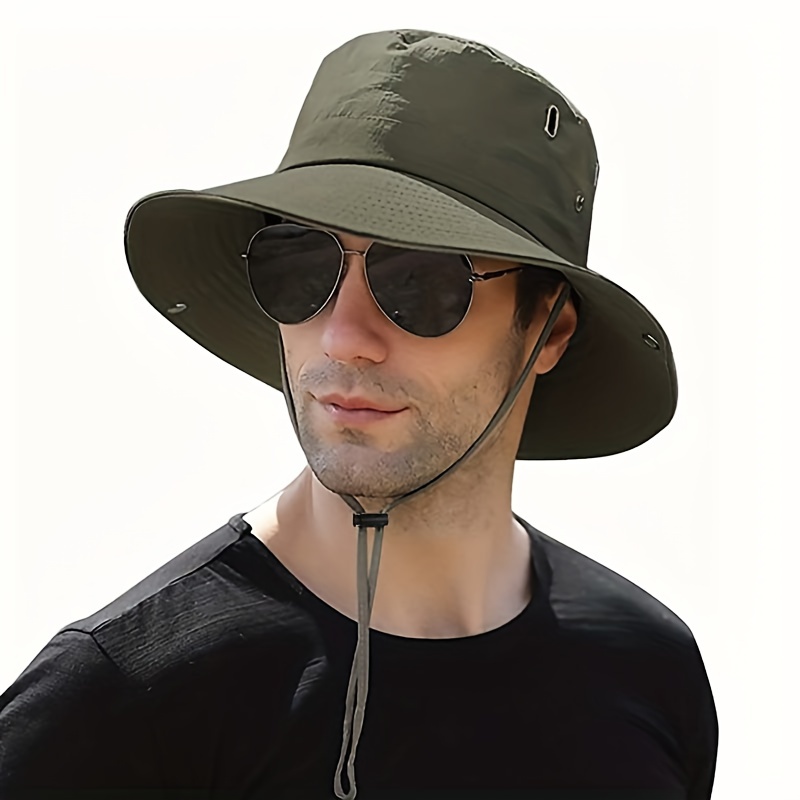 Mens Fisherman Hat Breathable Sun Hat Outdoor Fishing Hat Sunscreen  Fisherman Hat Big Brim Sun Hat, Shop Now For Limited-time Deals