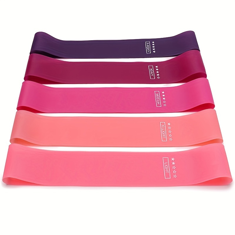 

5-piece Yoga Resistance Band Set - Get Fit & Tone Your Legs, Hips & Thighs At Home With This Elastic Rubber Pilates Stretch Belt!