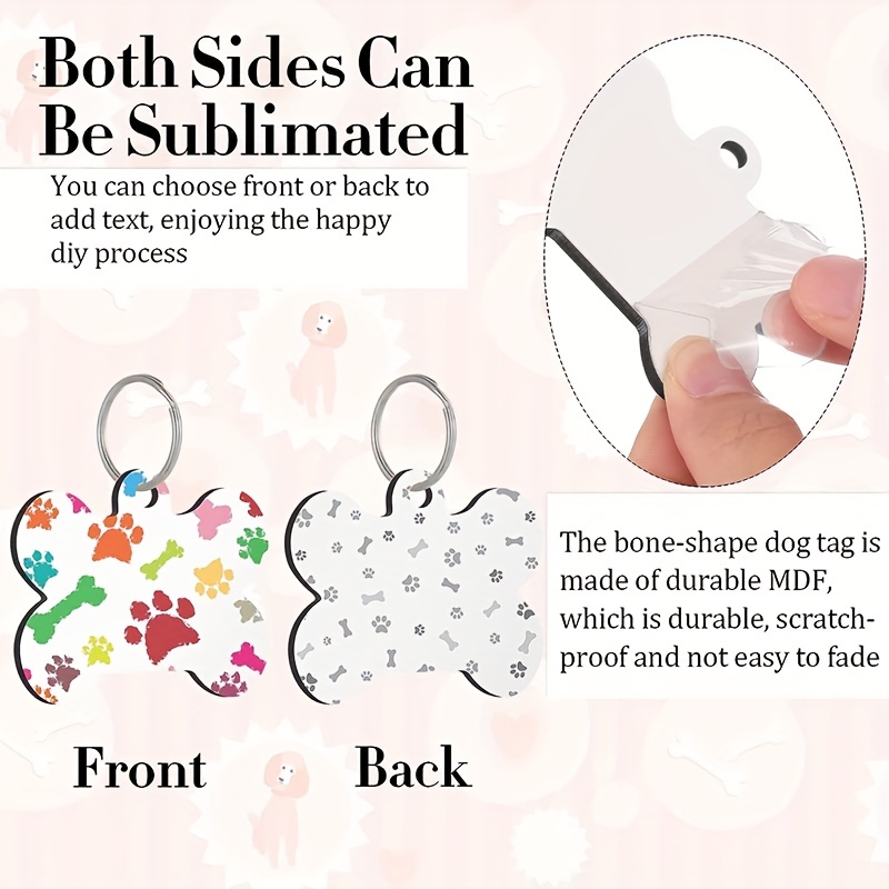 Sublimation Blank Dog Tag With Key Ring For Dogs And Cats - Temu