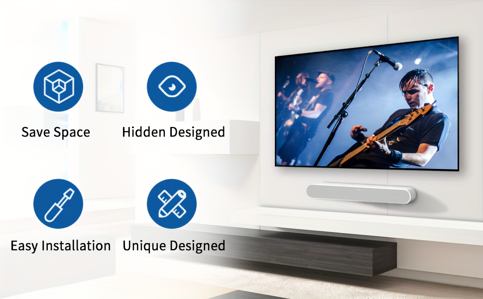 Barra de sonido ajustable para montaje en pared, soporte universal de barra  de sonido para montaje debajo del televisor, compatible con SONOS Samsung