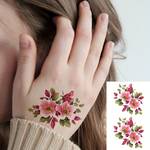 Colorful Flower Temporary Tattoo Sticker, Women Body Arm Shoulder Clavicle Art Fake Tattoo, Waterproof Sustainable 3-7 Days