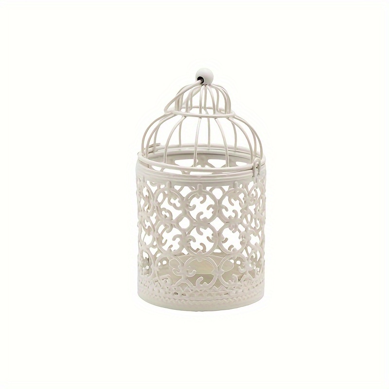lefeindgdi Bougeoir à suspendre en forme de cage à oiseaux, en fer forgé,  romantique, coupe-vent, antique, lanterne pour la décoration de la maison :  : Cuisine et Maison
