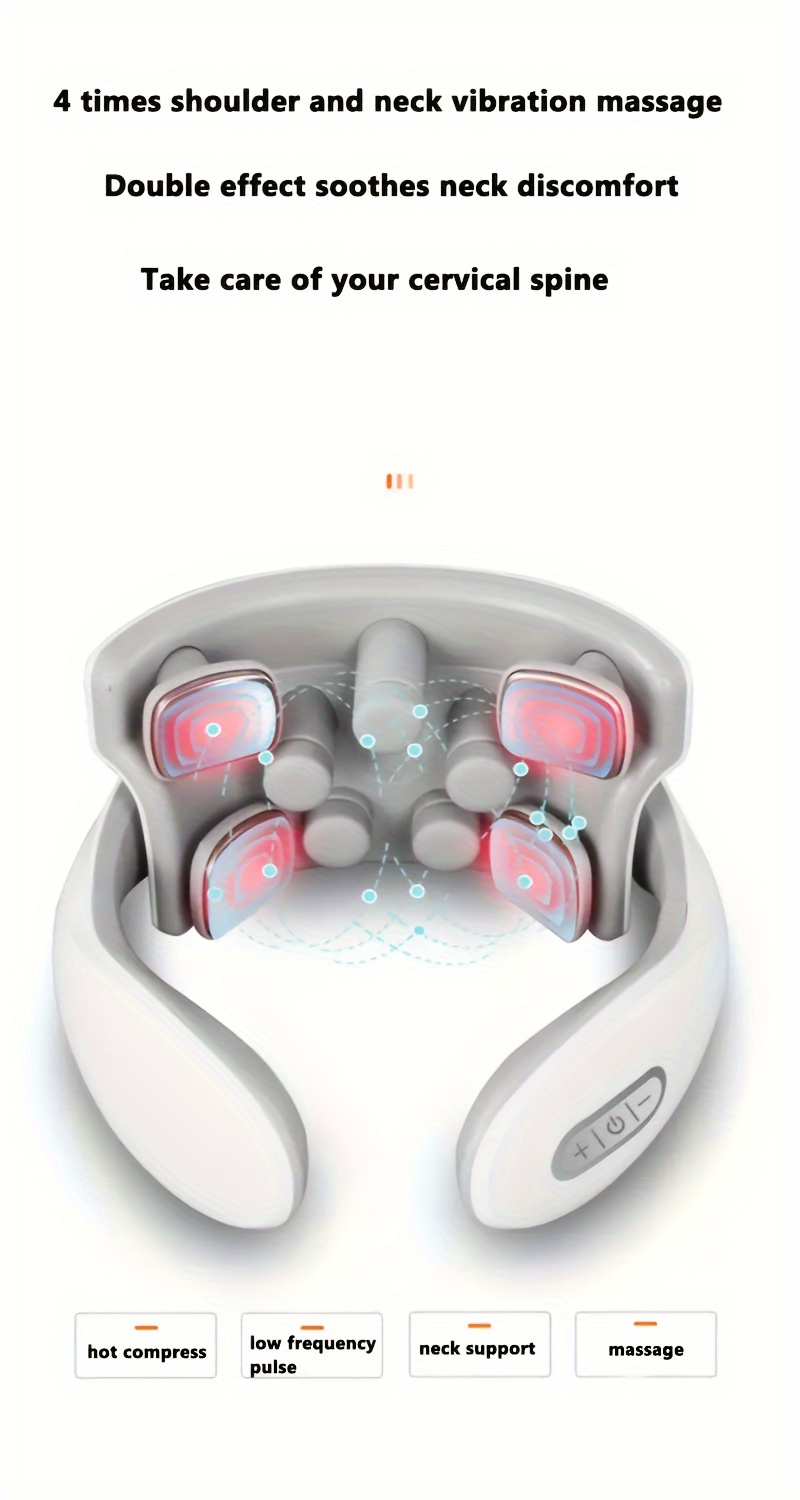 Electric Tens Unit Neck Massager Magnetic Pulse Therapy Vertebra
