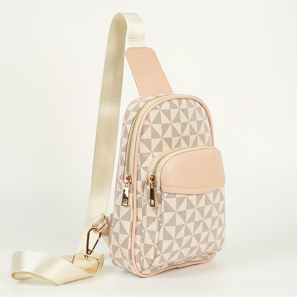 Geometric Pattern Sling Bag, Outdoor Travel Chest Bag, Crossbody Bag With  Earphone Hole - Temu