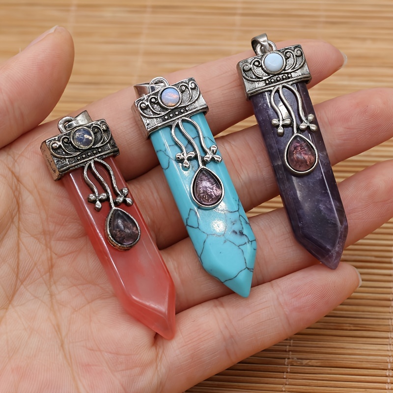 Chakra Arrow Shield Quartz Pendant Necklace