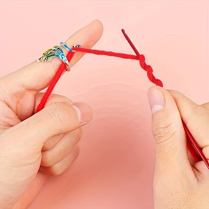 1pc Crochet Finger Ring Adjustable Crochet Tension Ring Open Yarn Guide  Finger Clip Crochet Thimble