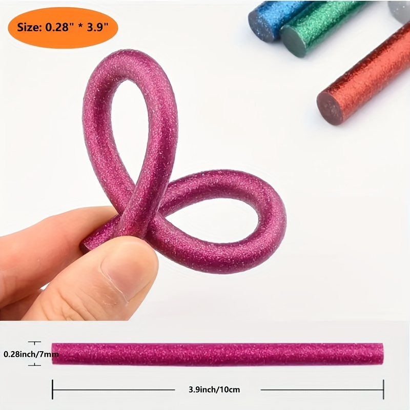 Long Glitter Hot Glue Sticks Color Glue Sticks Mini Hot Glue - Temu