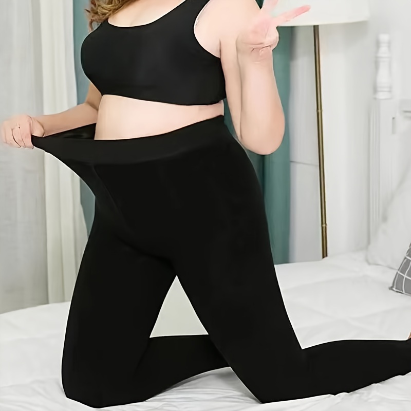 Plus Size Basic Tights Women's Plus 500d Control Top Tummy - Temu