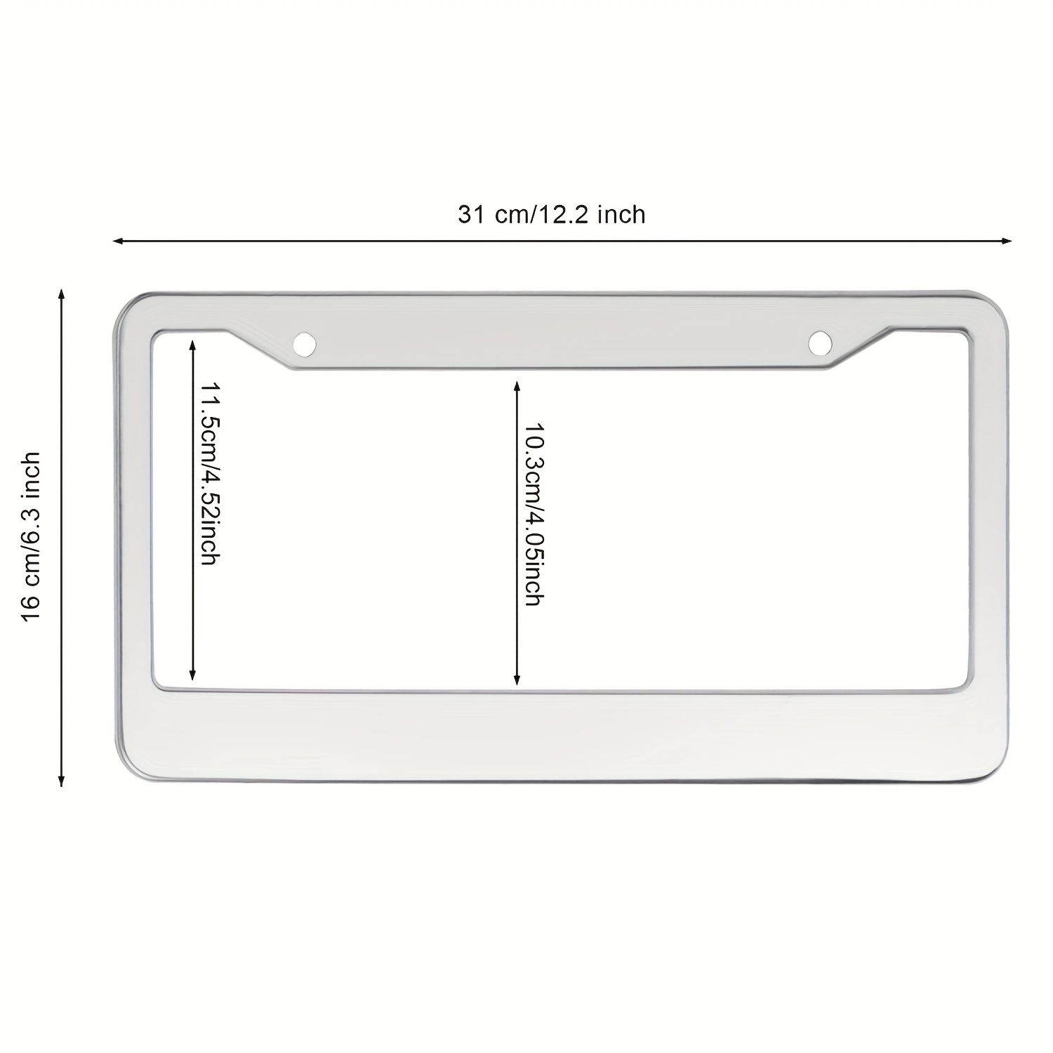 2pcs Cadre De Plaque D'immatriculation En Acier Inoxydable Pour