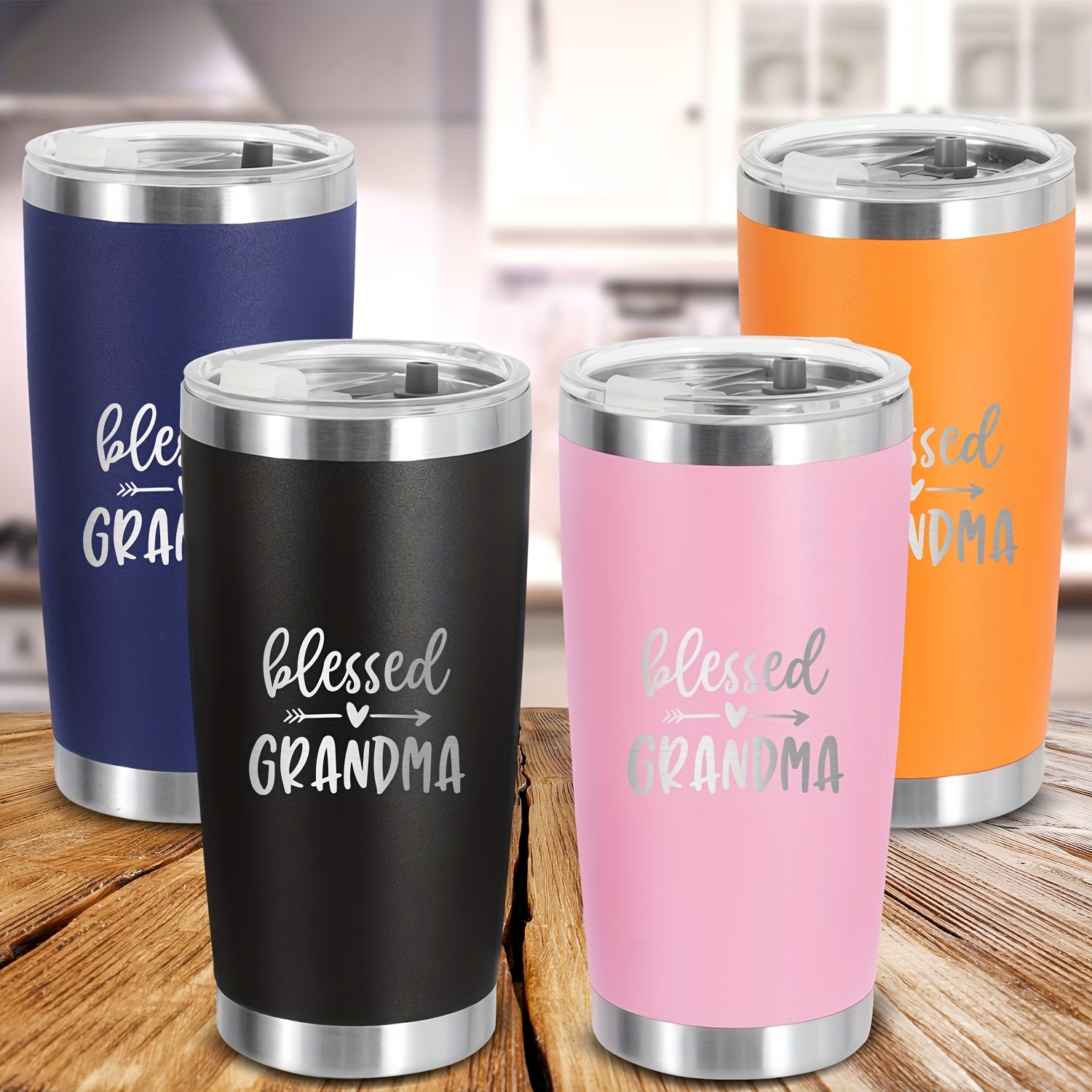 Personalized Tumblers 20 oz. Light Pink with Lid - 12 Design | Custom Gifts for Women | Double Wall Vacuum Insulated Coffee Travel Mug, Personalized