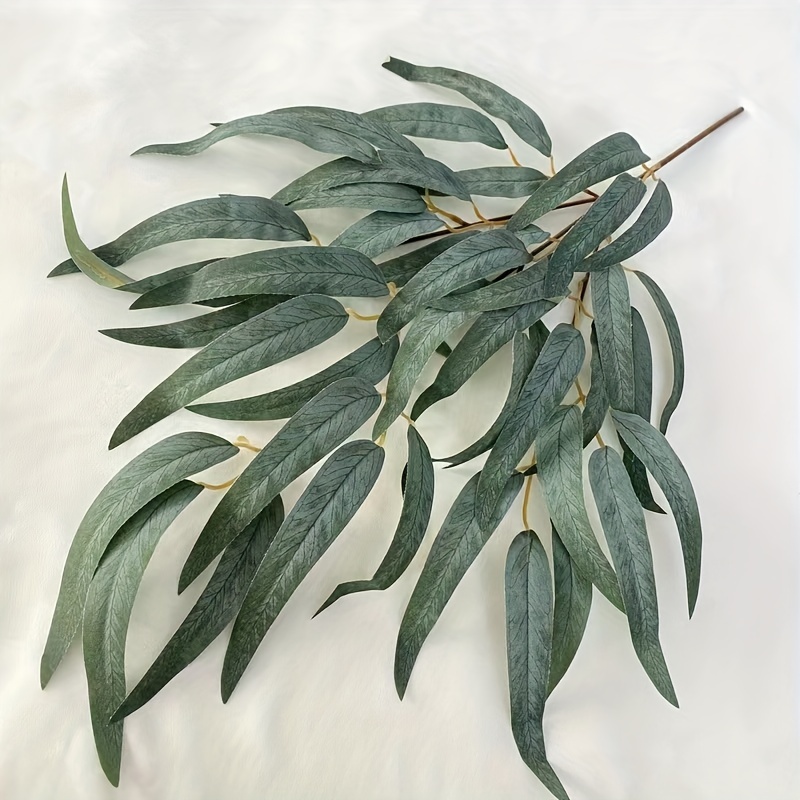 Flores artificiales de eucalipto de plantas de hojas largas de plástico de  seda para decoración de pared para el hogar boda tiroteo Prop