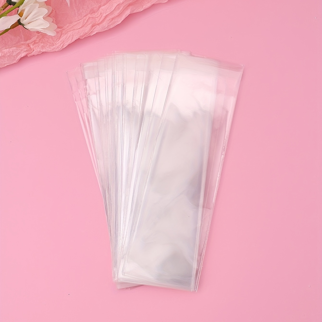 

50pcs Transparent Self-adhesive Thickened Bags, Jewelry Necklace Earrings Storage Bags