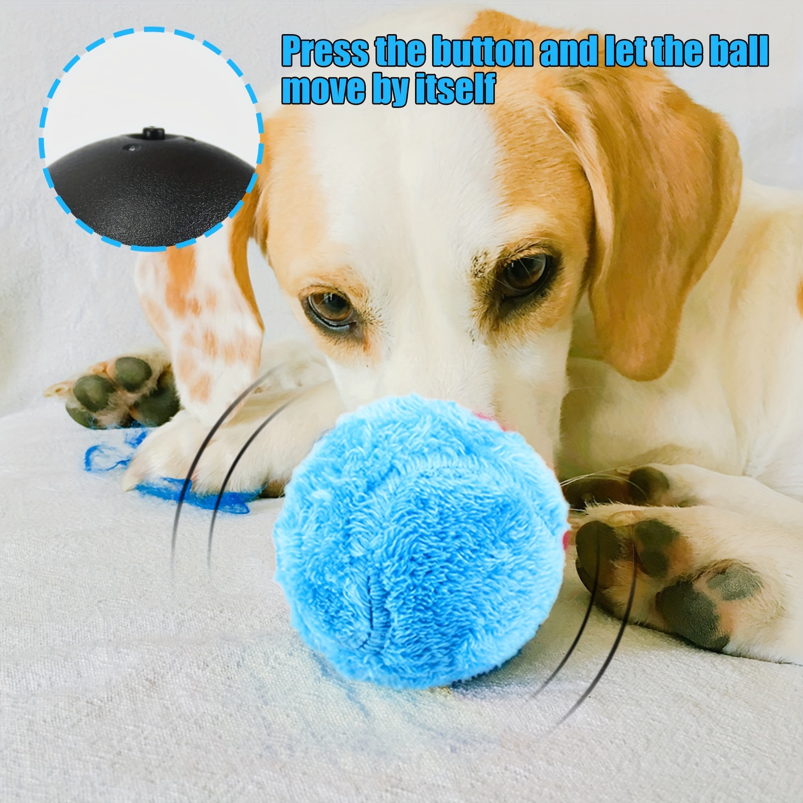 Dog toy ball outlet that rolls by itself