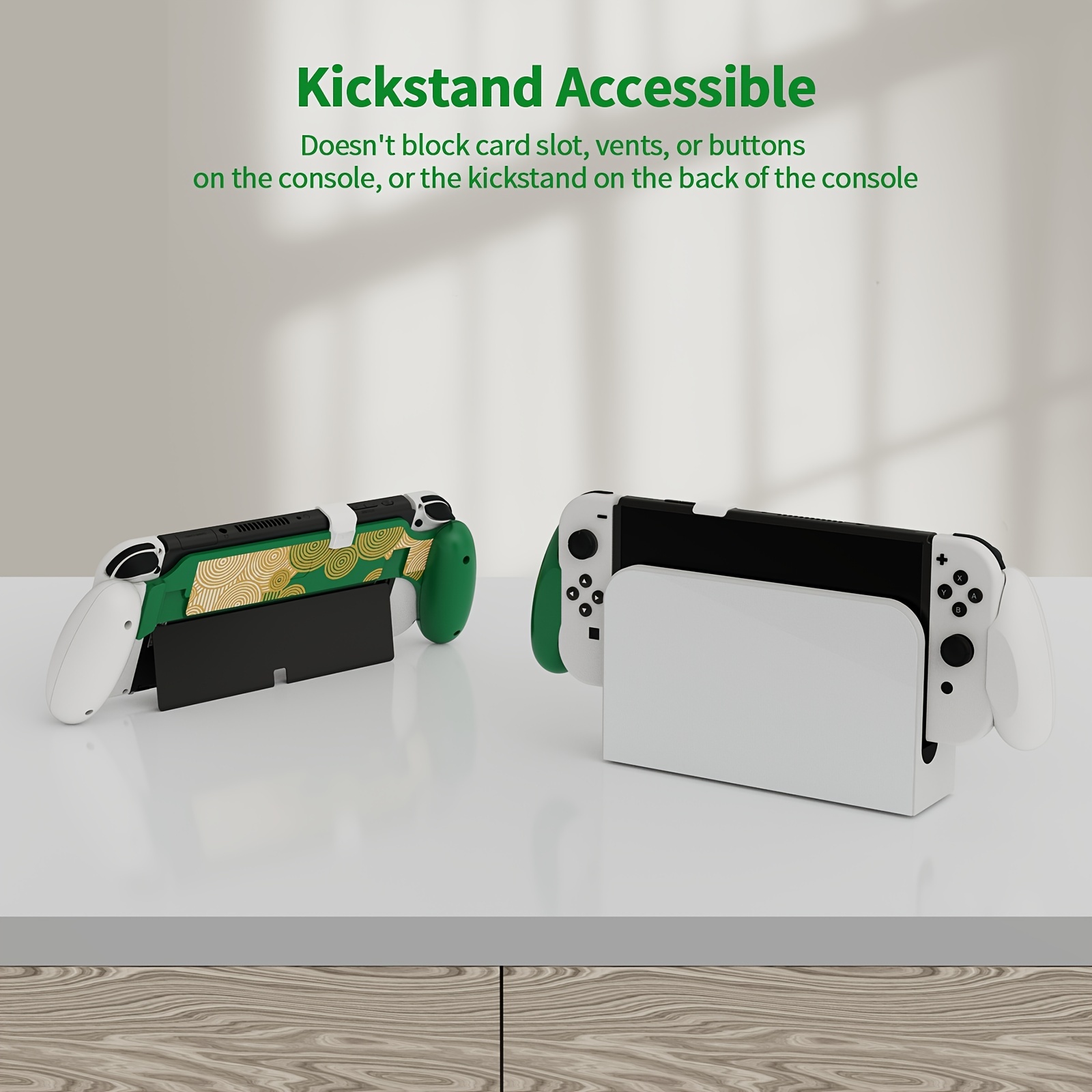 Switch OLED Grip, Switch OLED Accessories Grip with Game Storage and  Kickstand, Hand Grip Compatible with Nintendo Switch and Switch OLED