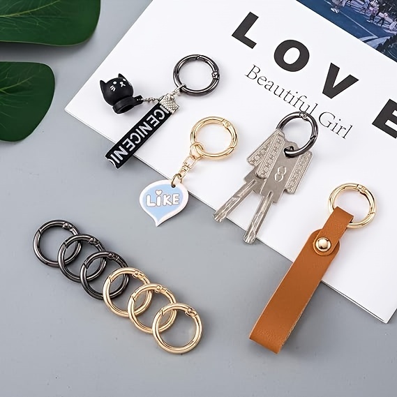 1pc, Metal O Ring Keychain Buckle Spring Hook, Bag Handbag Decor Connection Clasp DIY Hardware Accessories,Temu