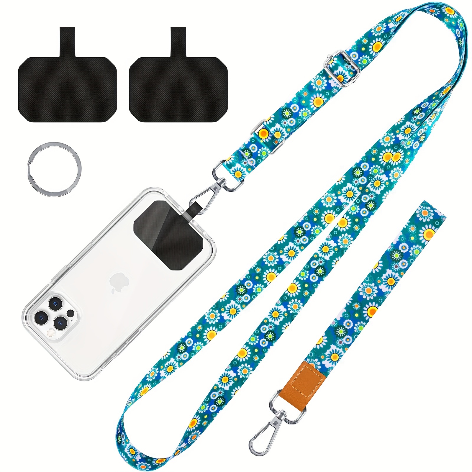  eTTgear 4 cordones para teléfono con almohadillas, cordón  universal cruzado para teléfono con cordón ajustable de nailon para el  cuello para todos los teléfonos inteligentes, (multiple Colour) : Celulares  y Accesorios