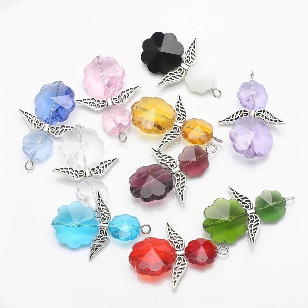 100 pcs Octagonal Beads colorful Glass Crystal Beads 14mm 2 Hole