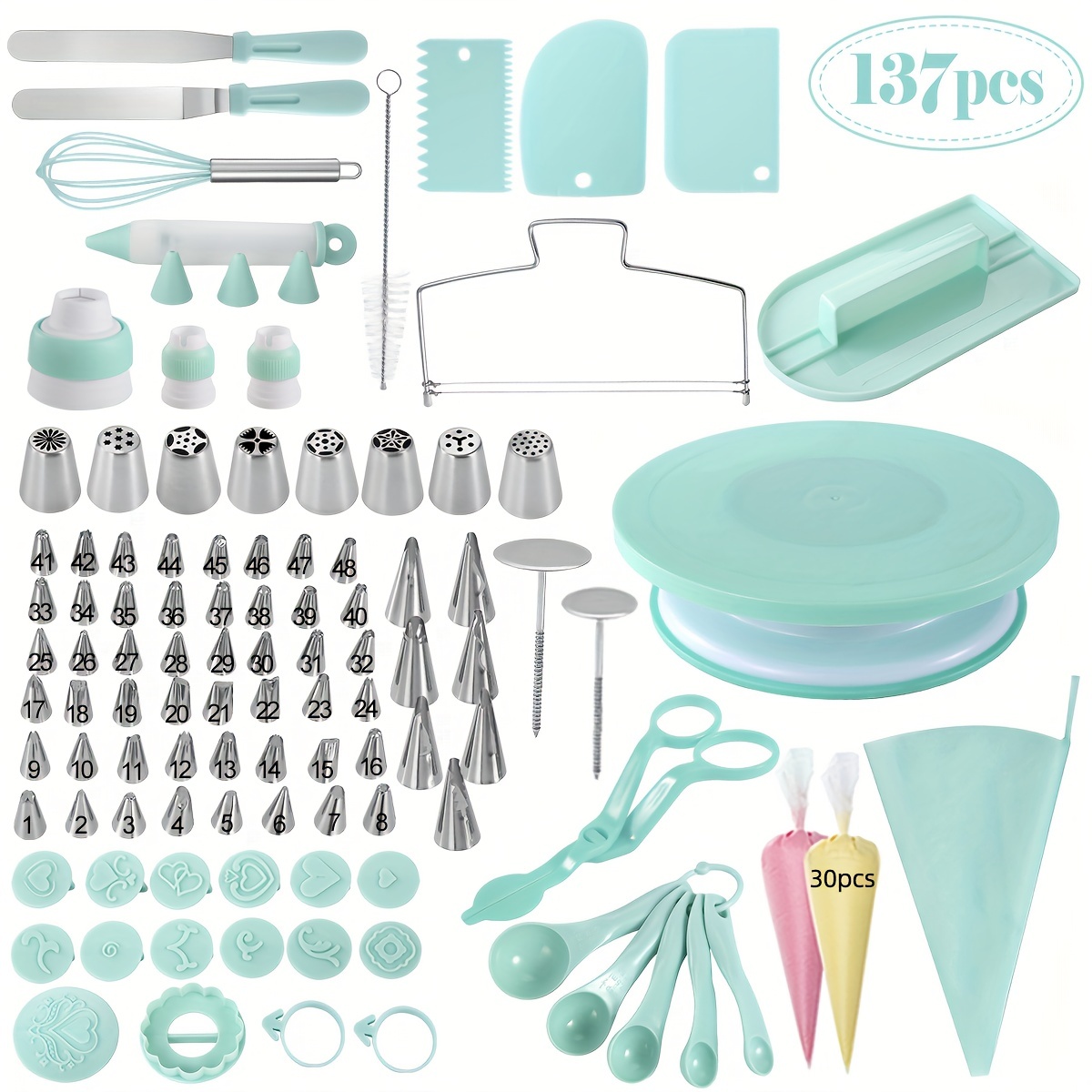 Kit de fournitures de décoration de gâteaux, lot de 237, outils de