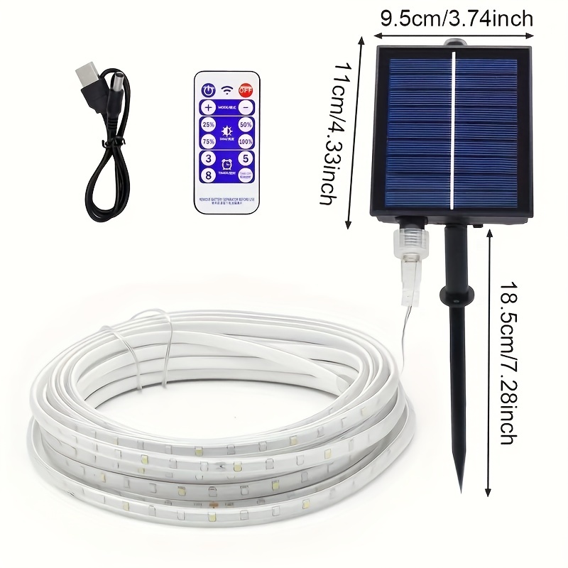 1 Paquete De Luces De Tira LED Solar Con Control Remoto Luz - Temu