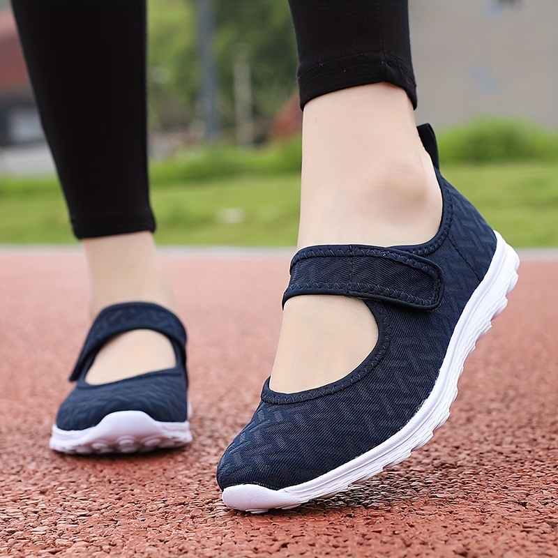 Mesh Hook & Loop Walking Shoes Backless Anti Slip Casual Sneakers Women's