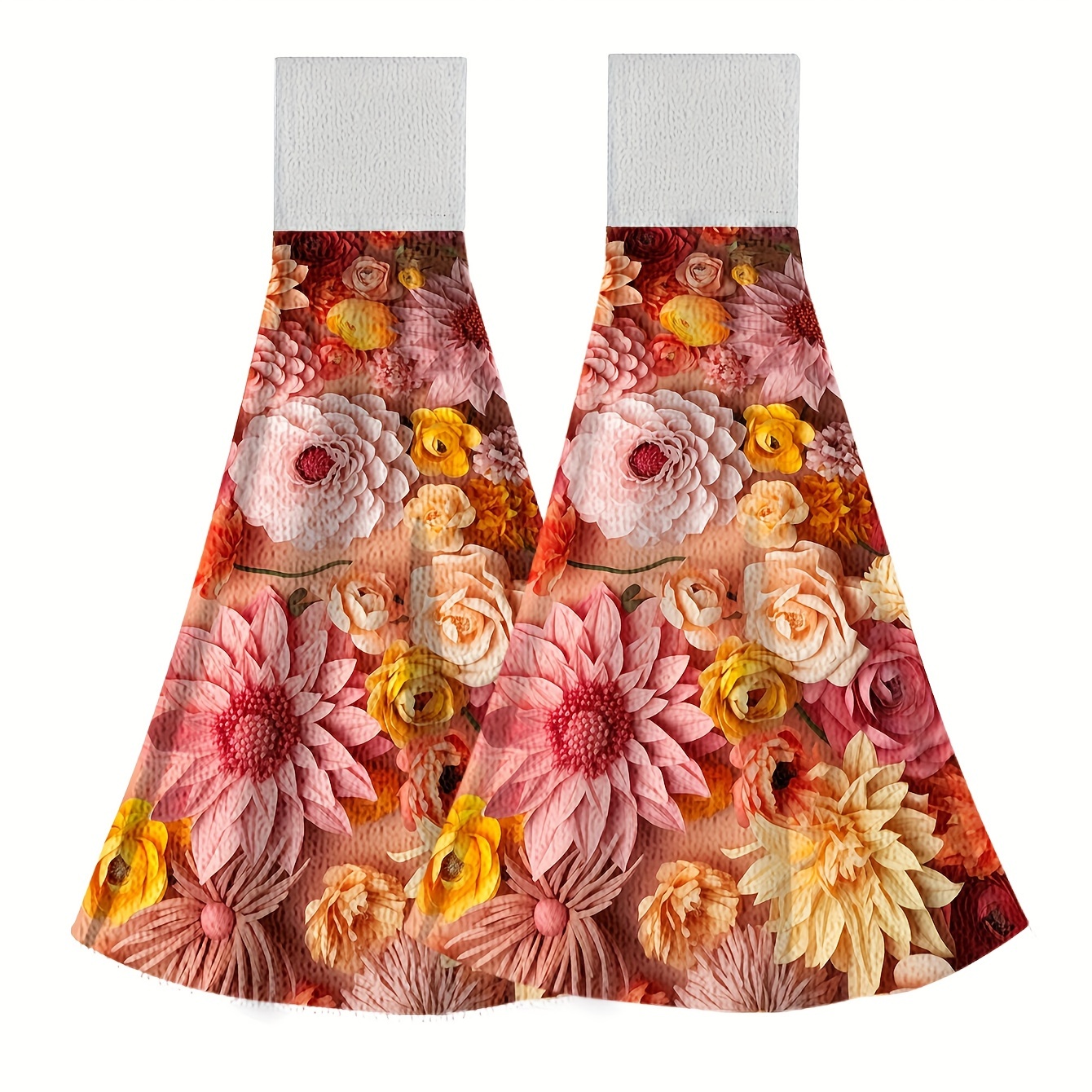 Hanging Tie Towel For Bathroom Kitchen Flower Pattern - Temu