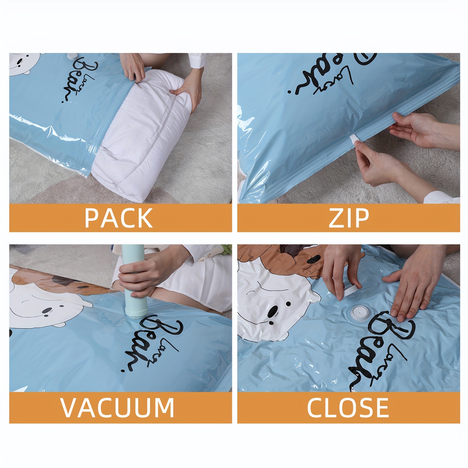 Vacuum Storage Bags Saving Wardrobe Bedroom Space Quilt - Temu