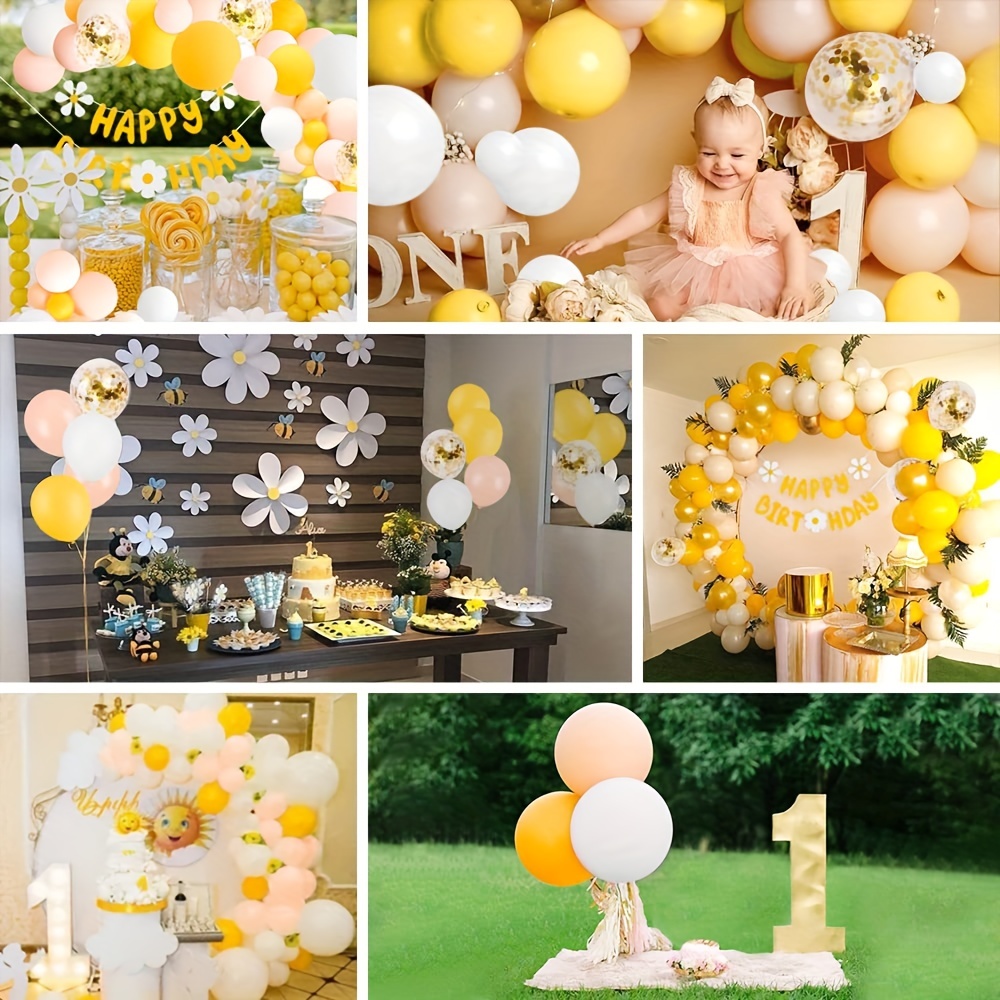 THAWAY Birthday Decorations Party Supplies Colorful Birthday Decorations Happy Birthday Banner Pom Poms Flowers Garland Hanging