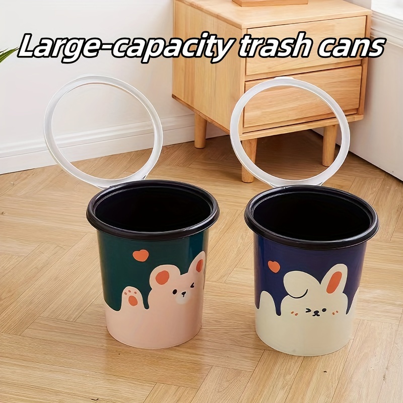 Cheap Cartoon Desktop Trash Can Plastic Trash Bins Household Waste Paper  Bucket Creative Garbage Can Multifunction Storage Organizer