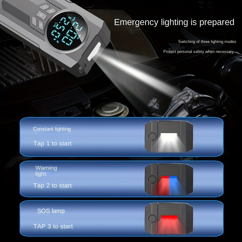 A18 Auto Notfall Start Power Aufblasbare Pumpe All-in-one 12 V Elektrische  Für Auto Batterie Beleuchtung Artefakt - Auto - Temu