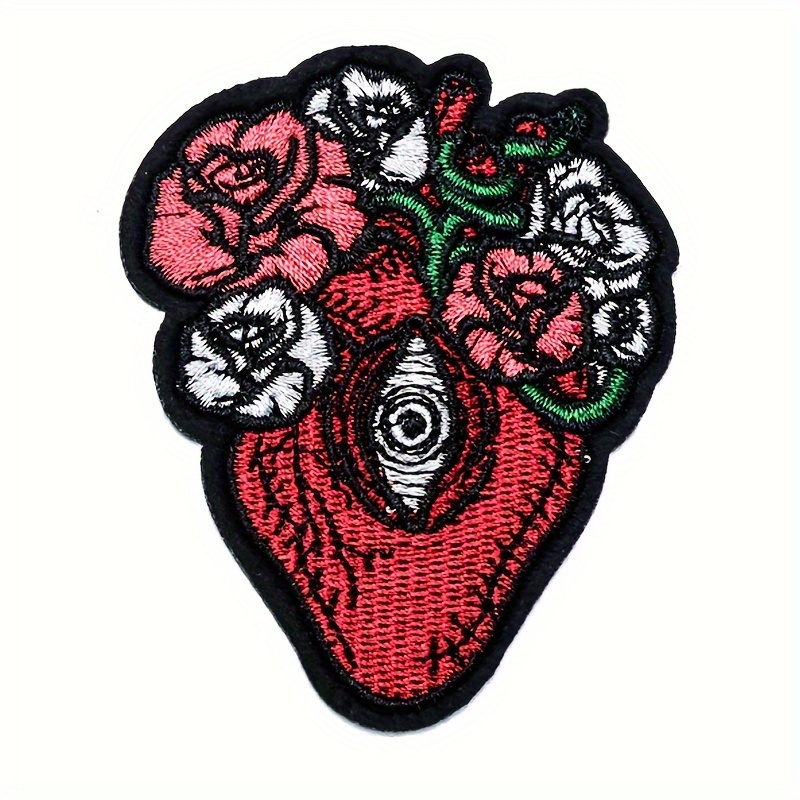 10pcs White And Red FR Embroidered Patches For Men, Iron On Embroidery  Patches For DIY Clothes Backpack