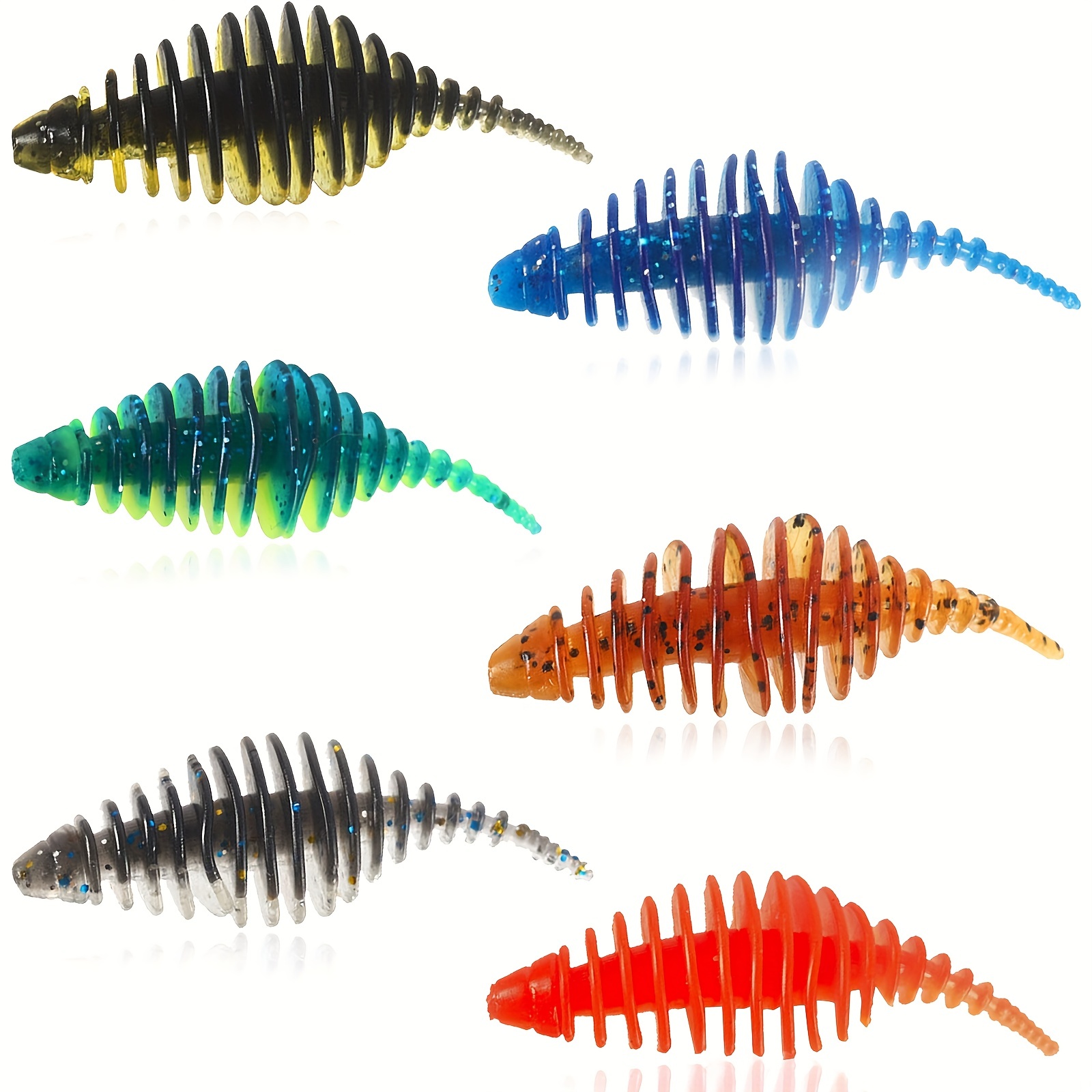 6pcs Artificial * Design Wrom Soft Baits, Floating Plastic Fishing Lures  For Saltwater Freshwater Fishing