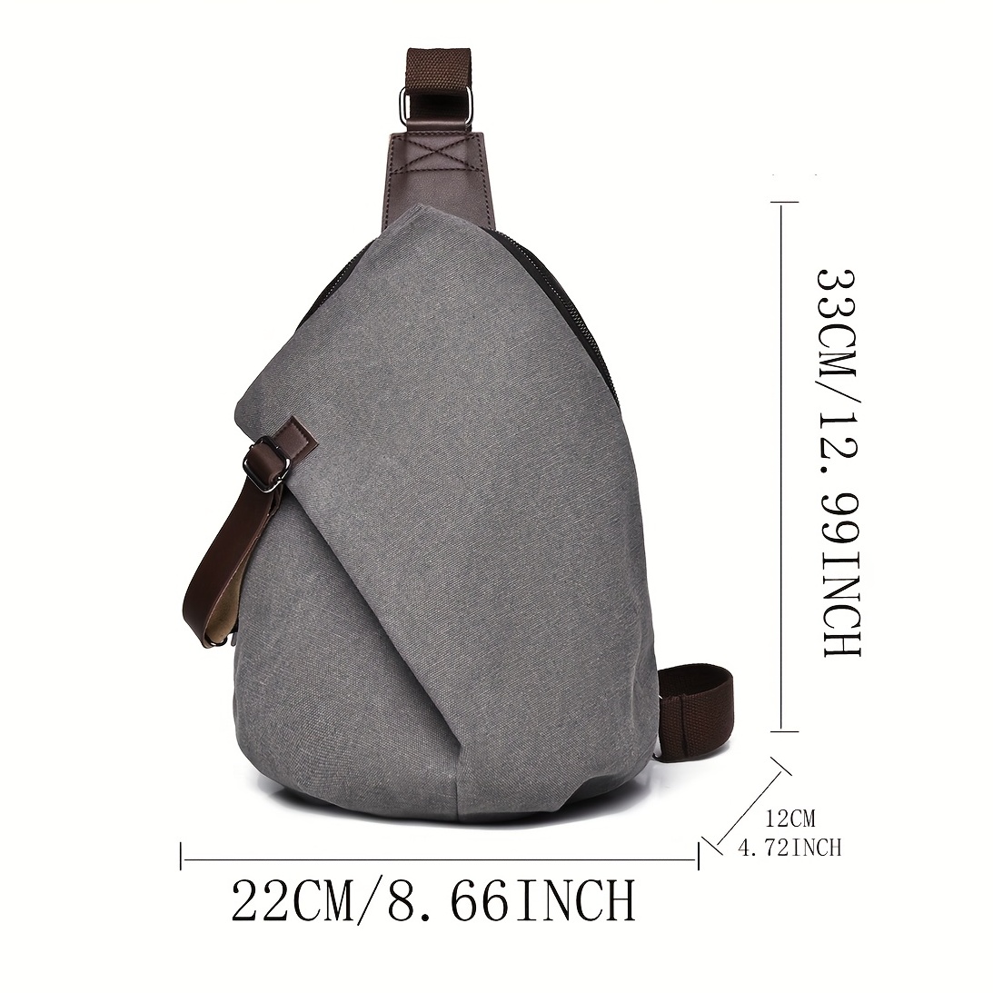 mens new canvas messenger bag large capacity chest bag multifunctional trendy messenger bag casual shoulder bag for outdoor sports hiking running travel daily commute