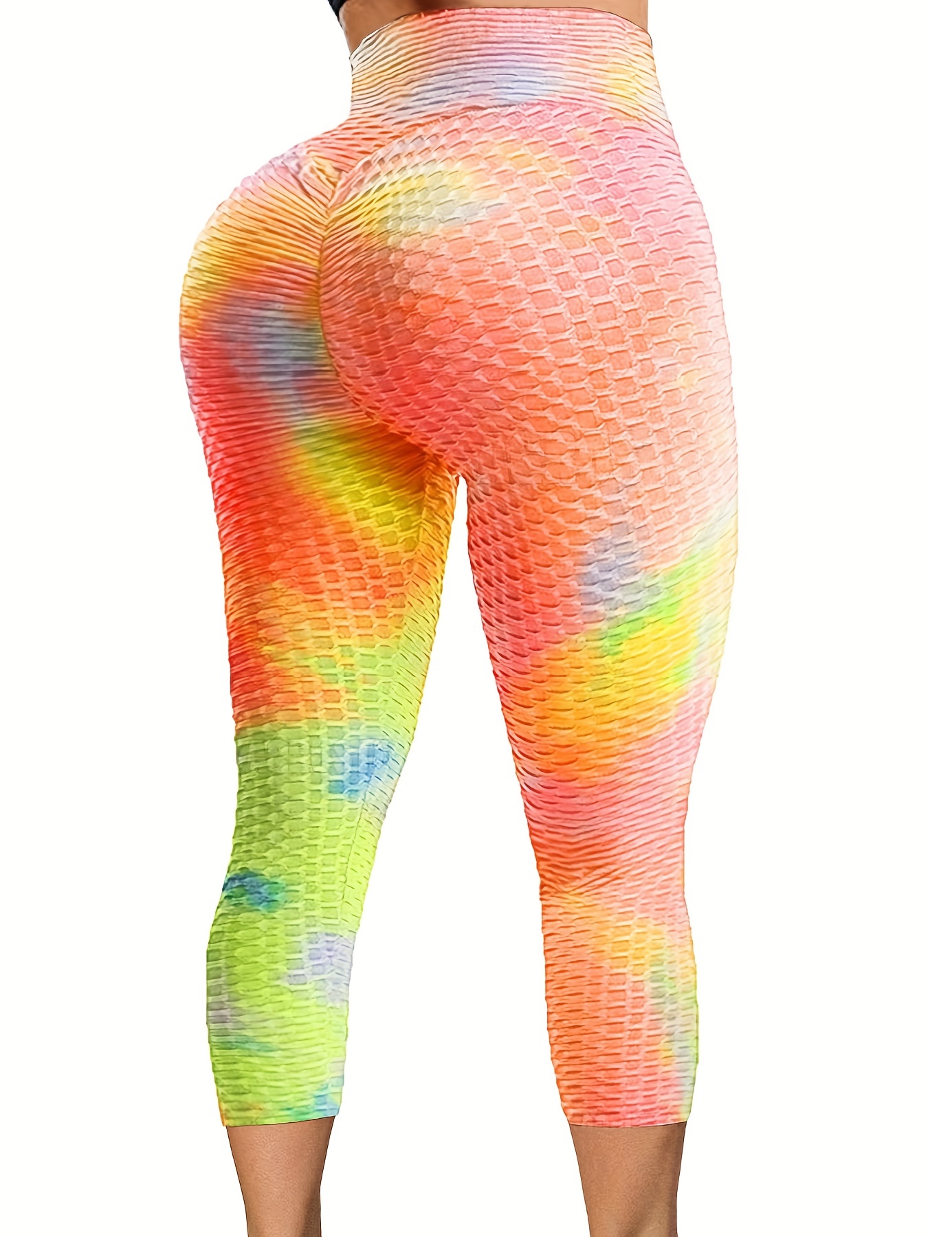 Leggings for Women Pants Honeycomb Textured Bum Booty Boosting