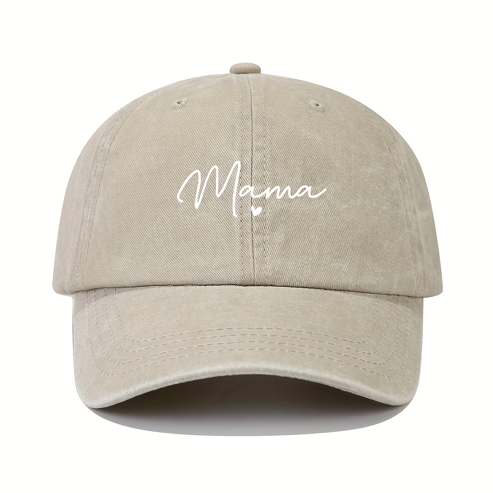 Mama Printed Baseball Solid Color Washed Distressed Casual Dad Hats Lightweight Adjustable Sun Hat for Women,Temu
