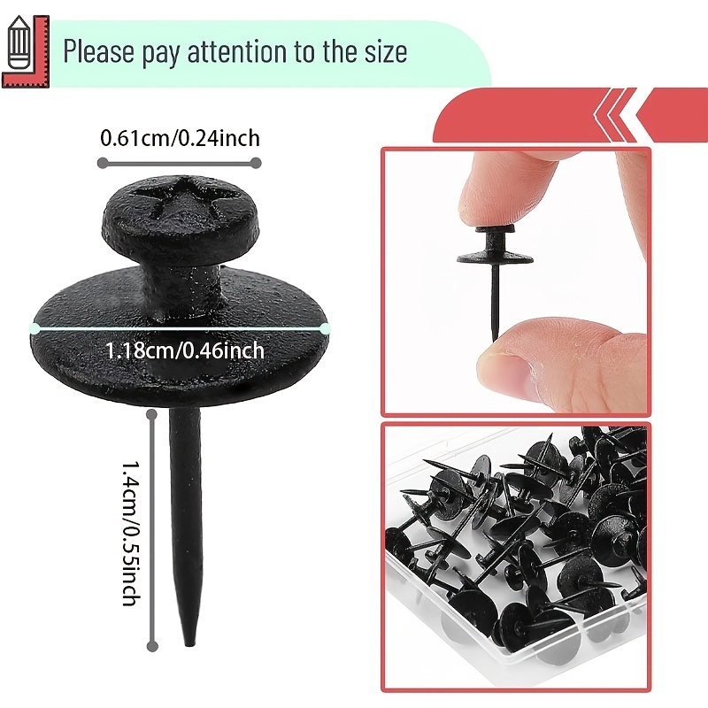 Double Headed Picture Hanging Nails Black Picture Nails - Temu