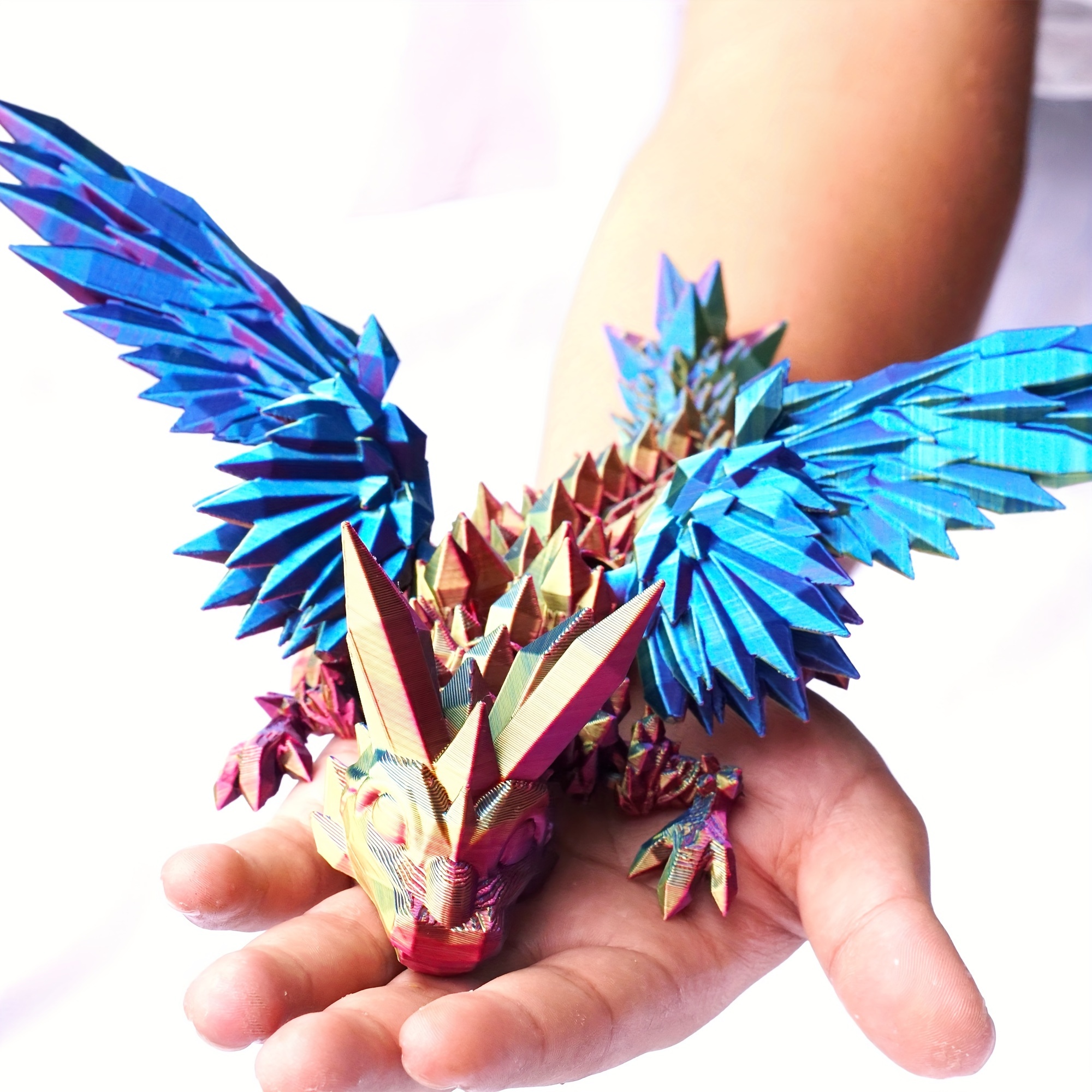 3D Printed Feather Flying Dragon Model Tabletop Decoration Gift Toys for  Adults Action Figure with Movable Joints 3D Printing