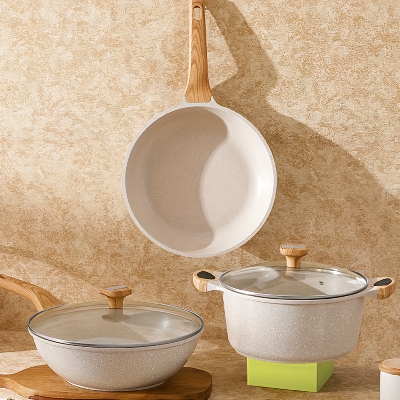 Nonstick Cookware Sets, Pots And Pans Set With Wood Handles