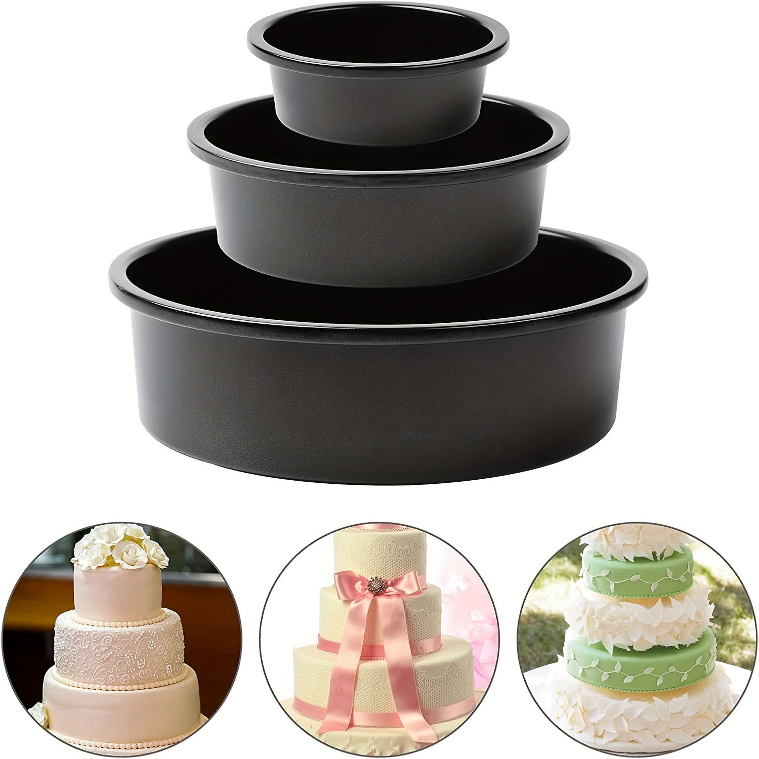Cake Baking And Decorating Supplies 3 Round Non Stick - Temu