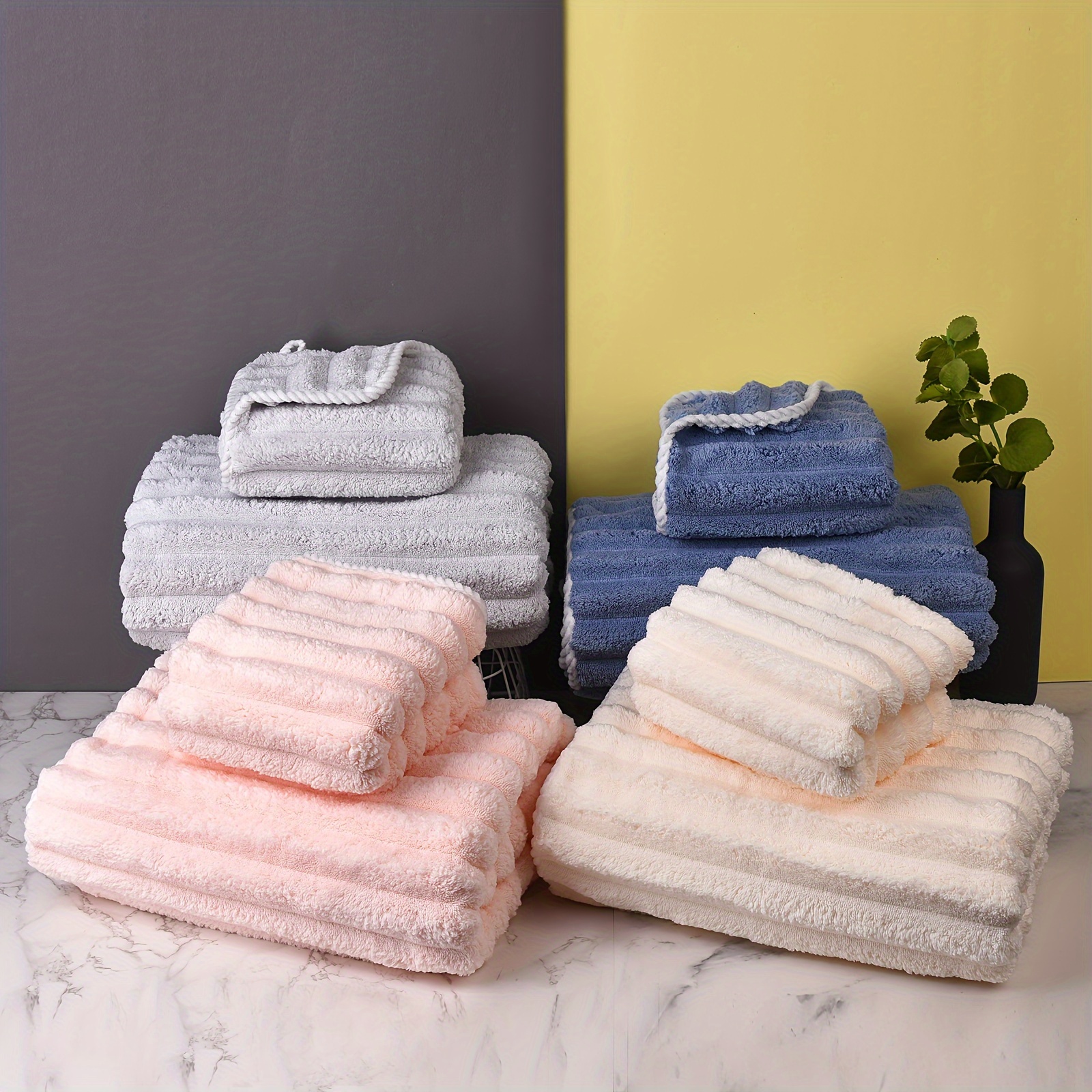 Juego de toallas de baño de lujo con cara sonriente para baño, 1 toalla de  baño, 2 toallas de mano, 100% algodón, ultra suave, altamente absorbente