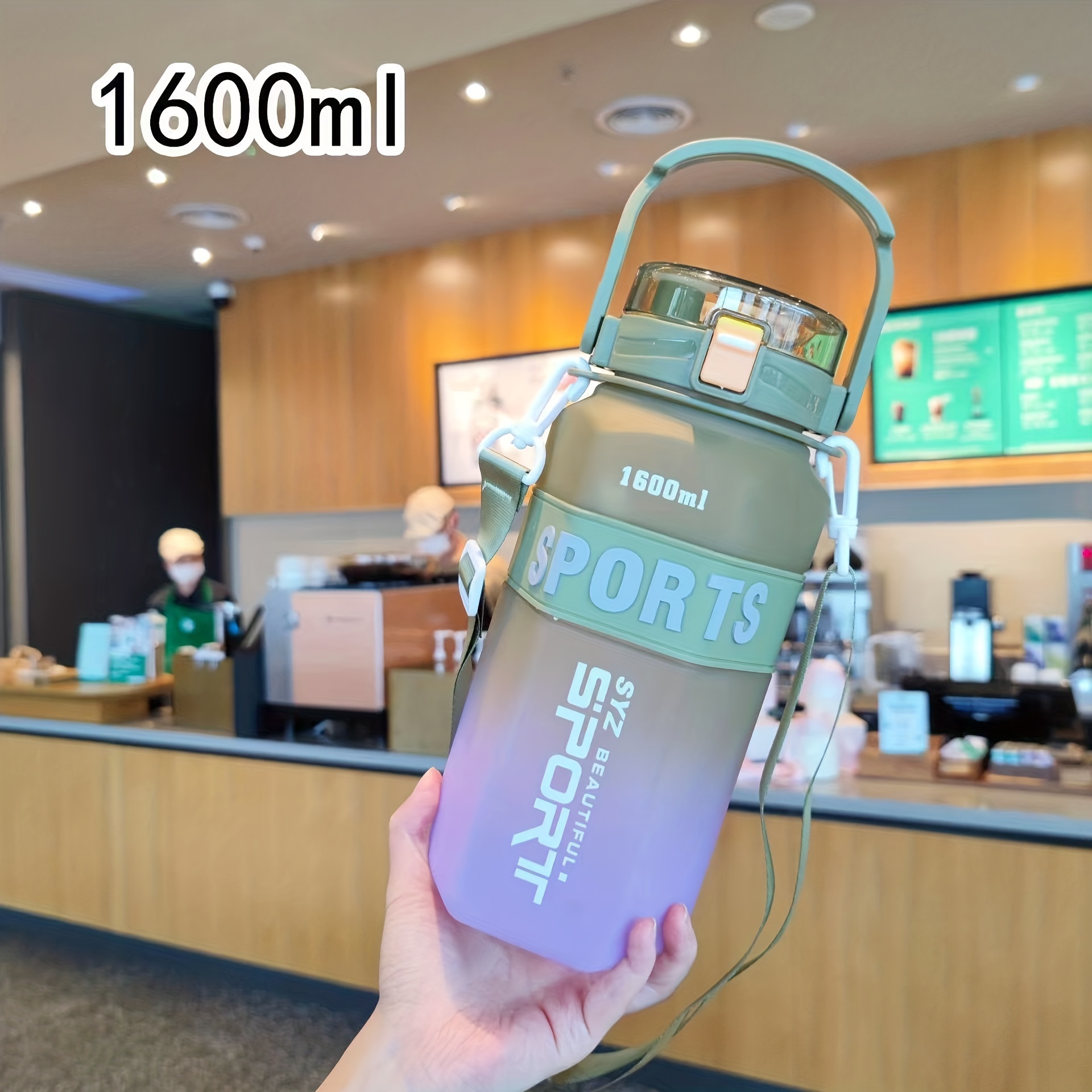 Sports Water Bottle With Straw Gorgeous Gradient Plastic Cup - Temu