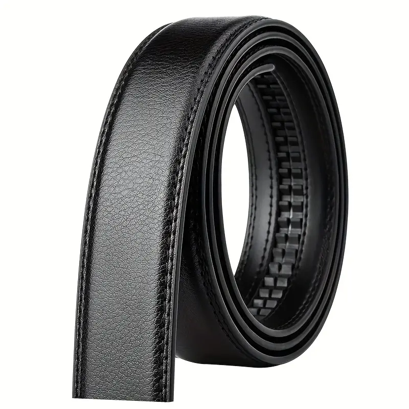 Mens Automatic Buckle Belt Strip Genuine Leather Without Head Automatic ...