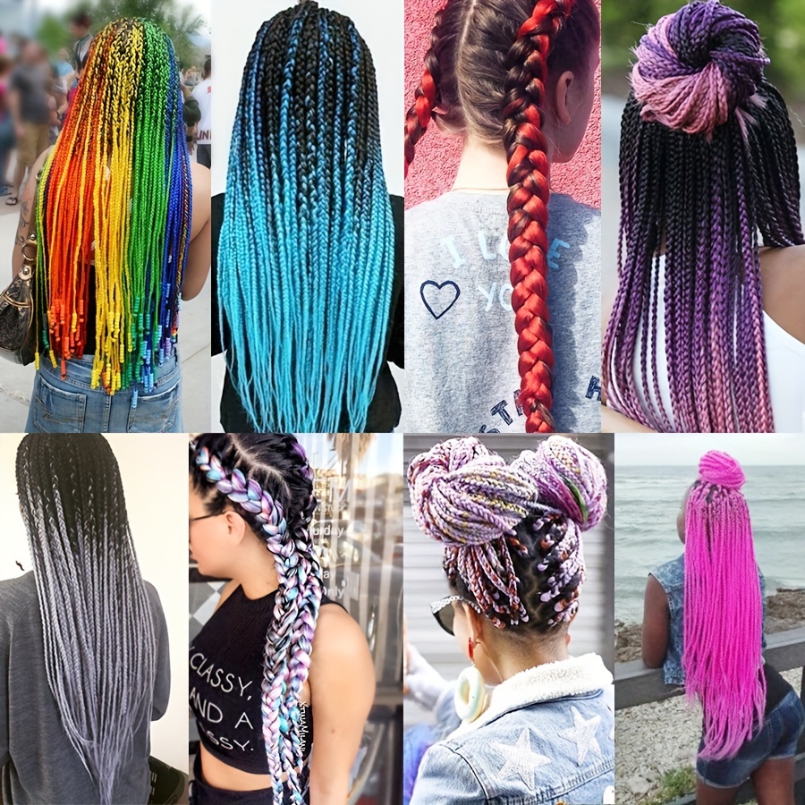 6pcs Long Straight Synthetic Crochet Hair Extensions Set